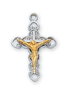 Sterling Silver Two-Tone Crucifix