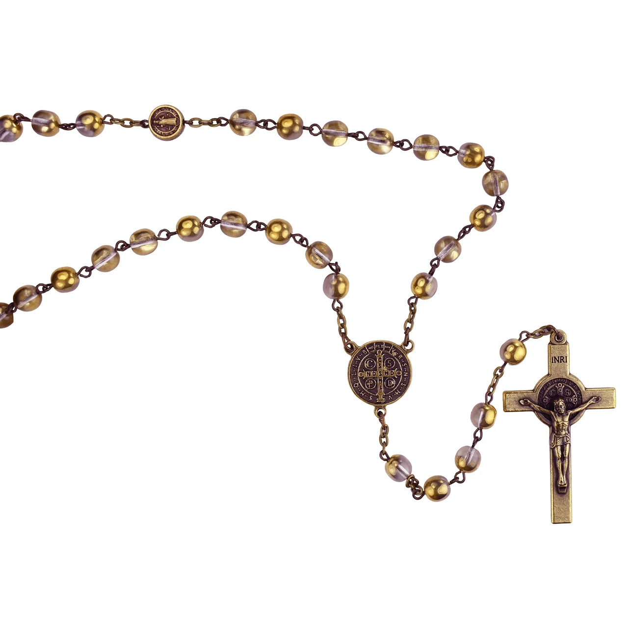 Antique Gold St. Benedict Rosary