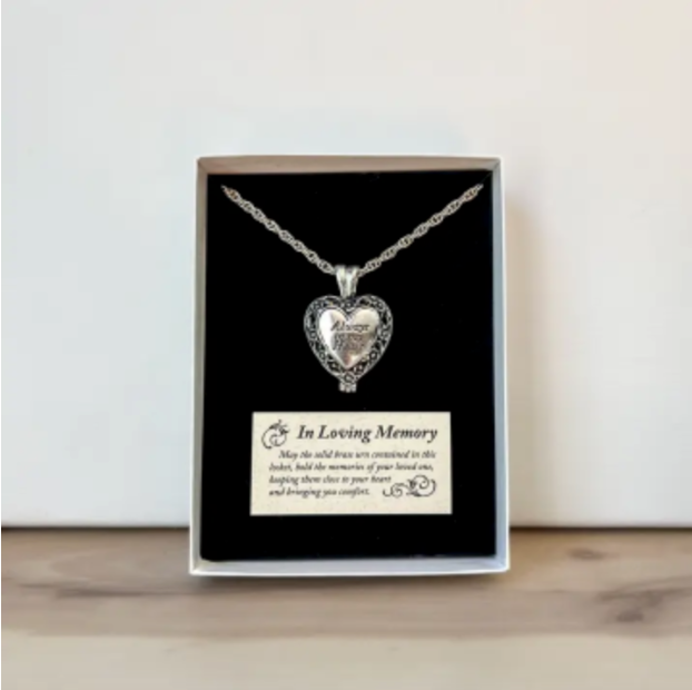 Silver Always in My Heart Memorial Locket