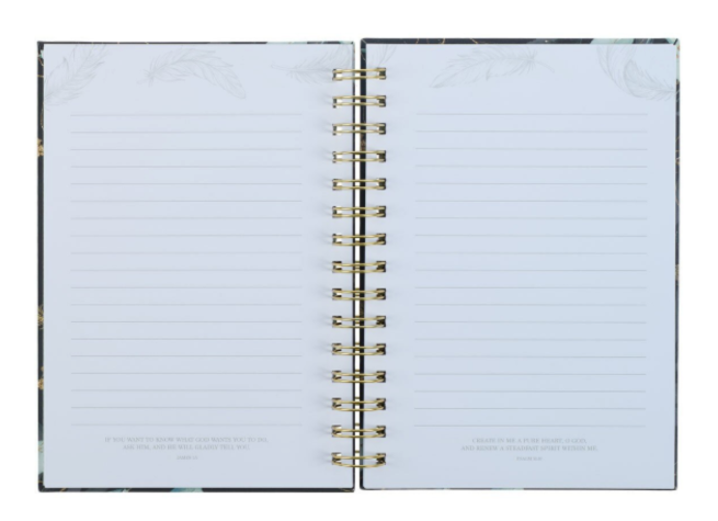 Wirebound Journal - He Will Cover You With His Feathers