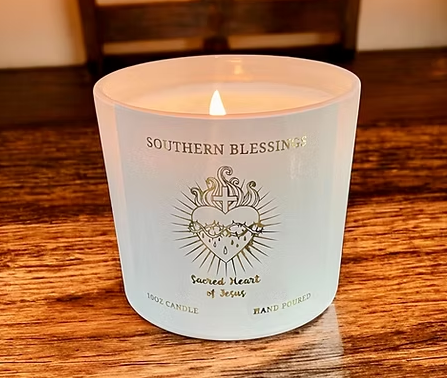 10oz Southern Blessings Candle - Sacred Heart of Jesus - Lavender Sage