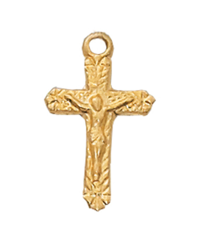 Gold Over Sterling Baby Crucifix