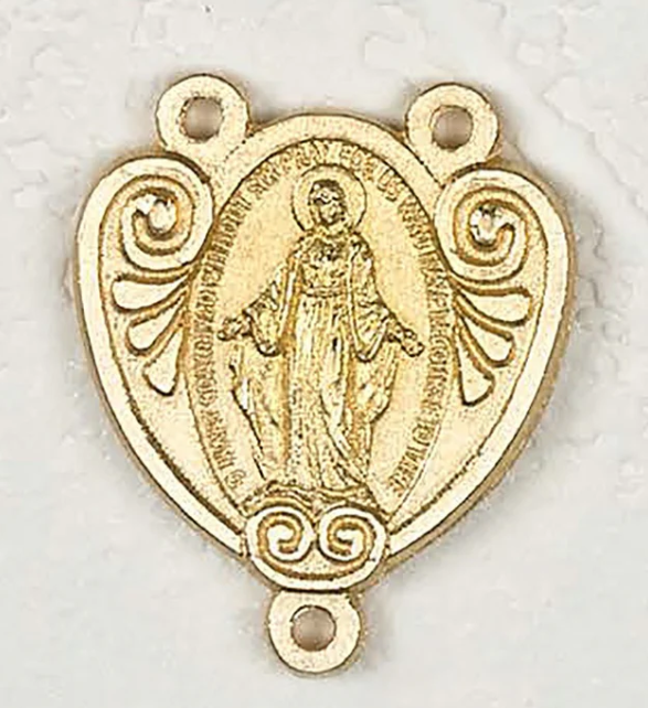 Gold Tone Miraculous Rosary Center