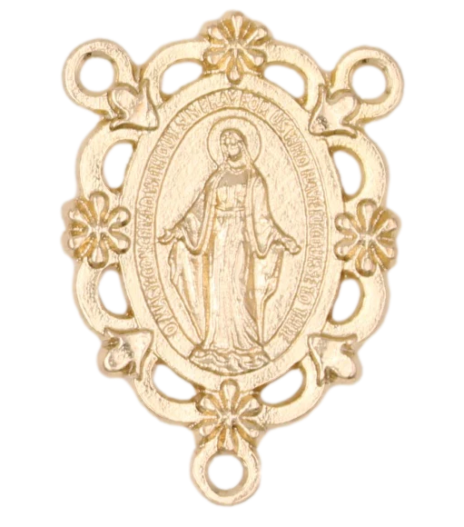 Gold Tone Miraculous Rosary Center