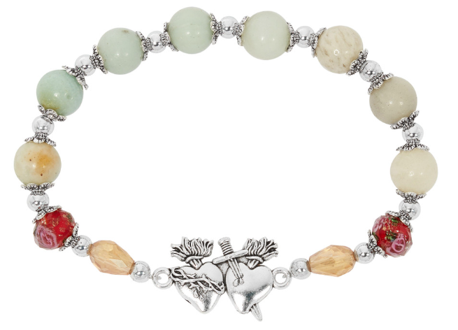 Amazonite Two Hearts Bracelet