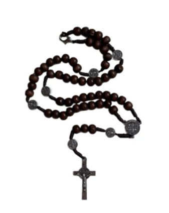 St. Benedict Wooden Rosary Assorted Colors