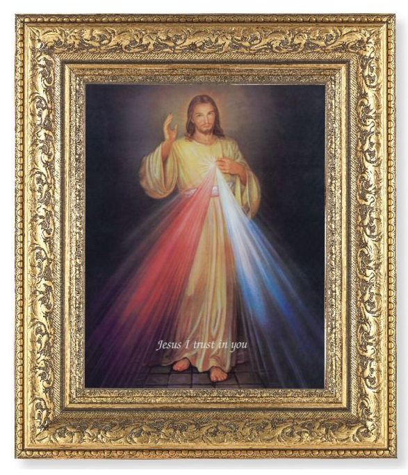 Ornate Gold Leaf Frames 8X10 - Divine Mercy
