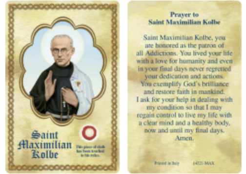 St. Maximilian Kolbe Relic Card