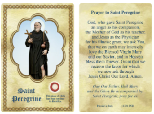 St. Peregrine Relic Card