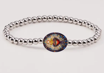 Holy Water Sacred Heart Bracelet - Stainless Steel