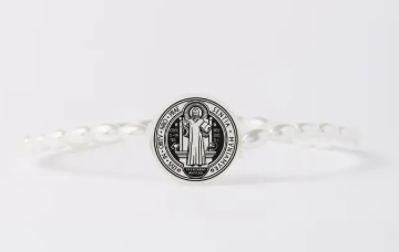 Holy Water St. Benedict Bracelet - Crystal Pearl