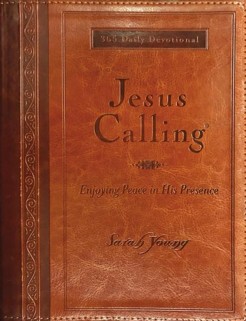 Jesus Calling, Large Text Brown Leathersoft, with Full Scriptures: Enjoying Peace in His Presence