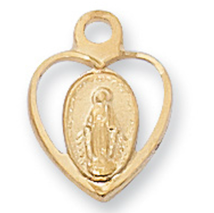 Gold Over Sterling Silver Miraculous Heart