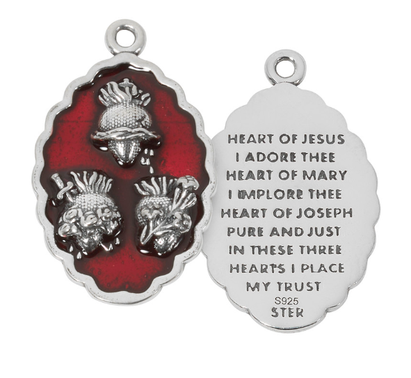 Sterling Silver Red Enameled 3 Hearts