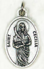 St Cecilia - 1 inch Pray for Us Medal