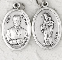 Don Bosco/Mary Help of Christians - 1 inch Double Sided Medal