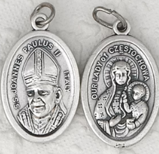 St John Paul II/Lady of Czestochowa - 1 inch Double Sided Medal