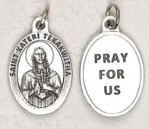 St Kateri Tekakwitha - 1 inch Pray for Us Medal