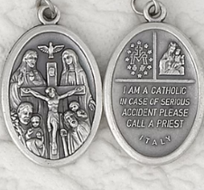 4 Way Cross - 1 inch Double Sided Medal