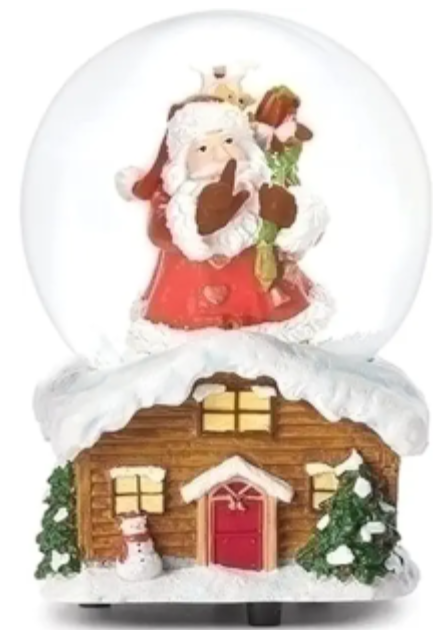 Musical Wind Up Rooftop Santa Swirl Dome