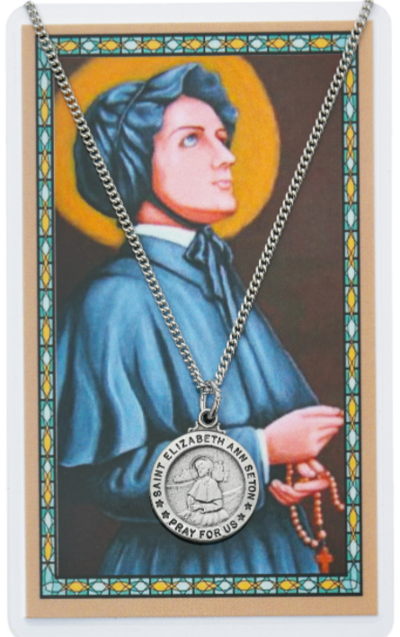 St Elizabeth Ann Seton Medal and Prayer Card