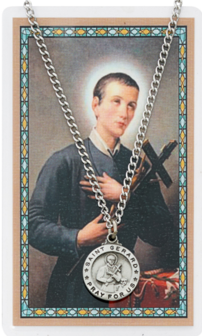 St Gerard Medal and Prayer Card