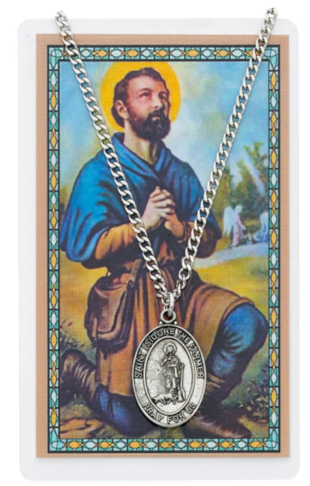 St Isidore Medal and Prayer Card