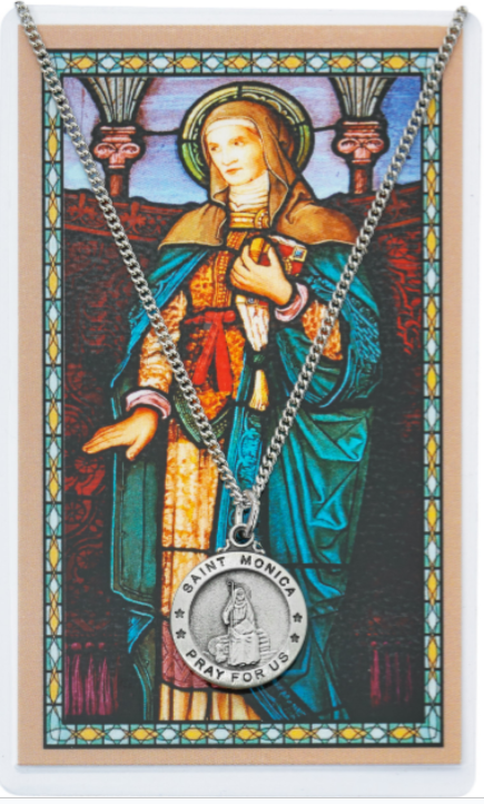 St Monica Medal and Prayer Card
