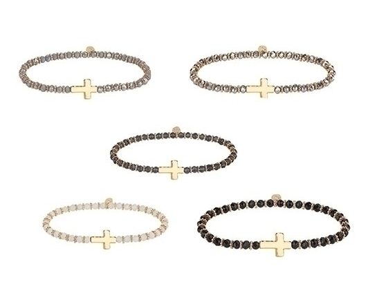 Gold Cross Bracelets, Assorted