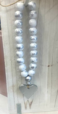 White Blessing Beads with Heart