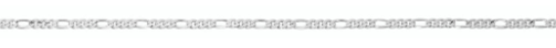 24" Figaro Rhodium Plated Stainless Chain