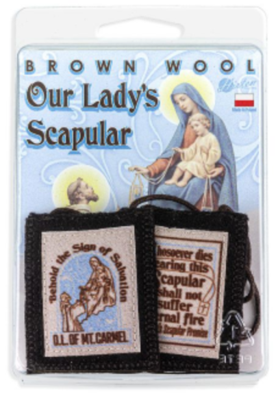 Our Lady of Mt. Carmel Brown Wool Scapular