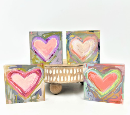 Acrylic Heart Block Sign, assorted