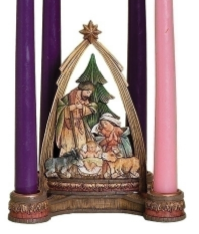 Advent Nativity with Arch Candle Holder