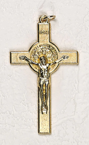 Gold Tone Saint Benedict Cross