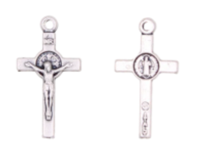 Saint Benedict Bracelet Crucifix Silver Tone