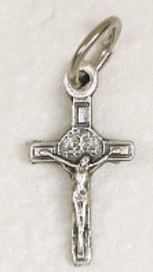St. Benedict Silver Tone Bracelet Crucifix