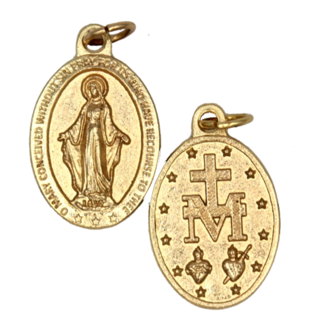 Miraculous Gold Tone Double Sided Medal