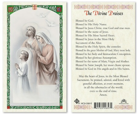 Holy Family - The Divine Praises Prayer Card