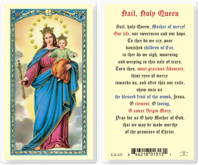 Hail Holy Queen Prayer Card