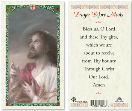 Prayer Before Meals Prayer Card