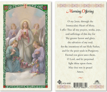 Jesus with Communion - A Morning Offering Prayer Card