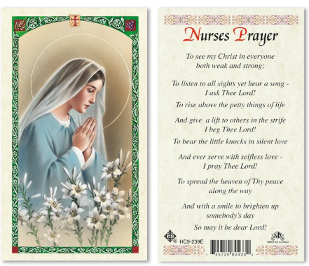 Mary Praying - Nurses Prayer Holy Card