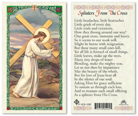 Jesus Carrying the Cross - Splinters From The Cross Prayer Card