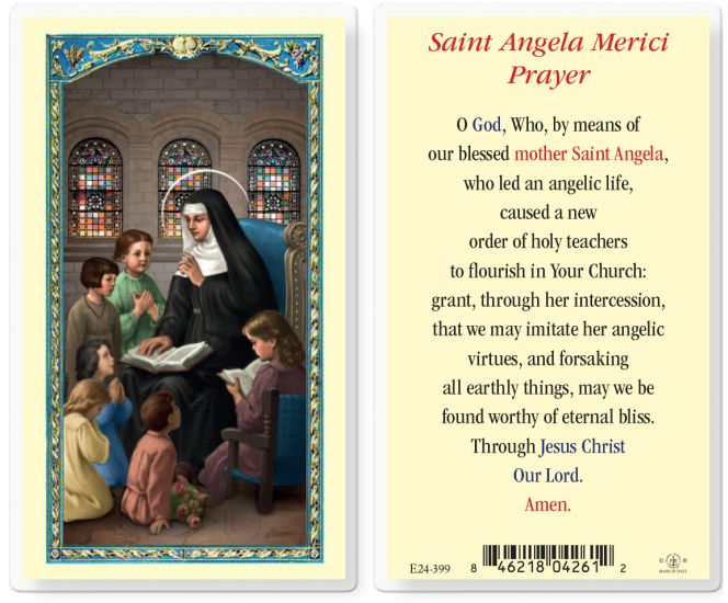 Saint Angela Merici Prayer Card