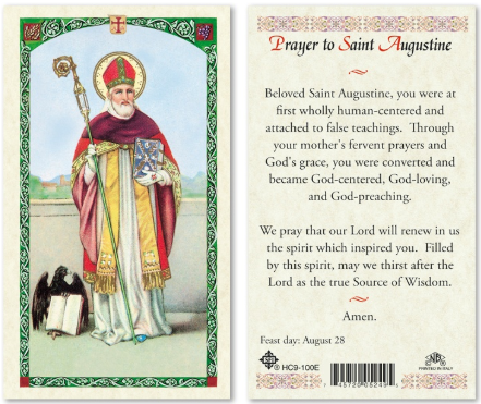 Prayer to St. Augustine Prayer Card