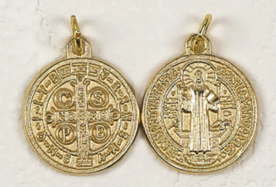 Gold Tone St. Benedict Medal
