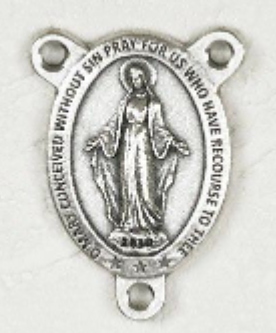 Miraculous Mary Oval Rosary Center