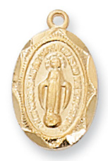 Gold Over Sterling Silver Miraculous Necklace