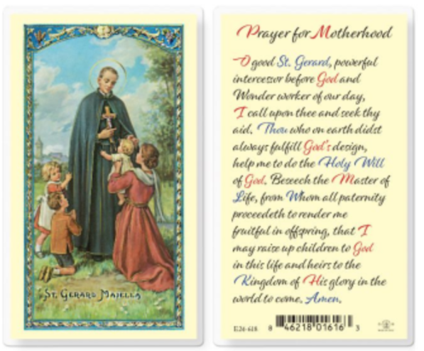 St. Gerard Prayer for Motherhood Prayer Card